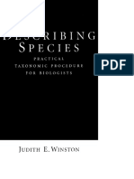 Describing Species - Pract. Taxonomic Procedure - J. Winston (Columbia Univ. Press, 1999) WW