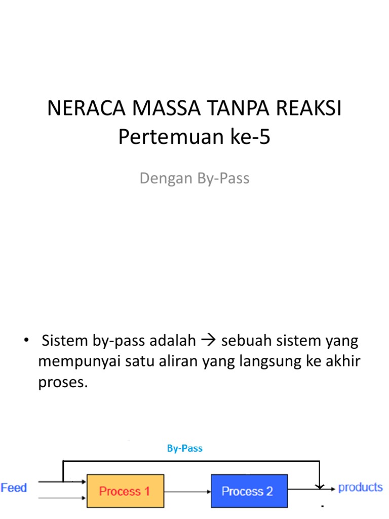 Pert 5 6 Neraca Massa Tanpa Reaksi Bypass Dan Recycle