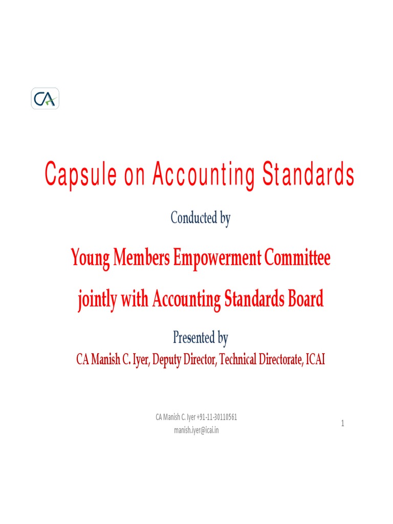 Accounting Standard Presentation of 19th July PDF Cash And Cash
