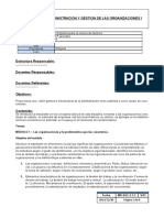 Programa - Administracion y Gestion de Las Organizaciones I - 652a PDF