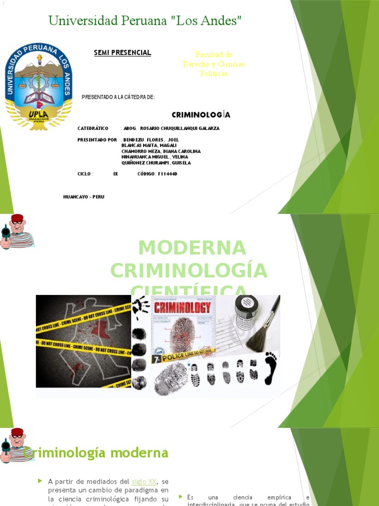 Diapositivas Criminologia | PDF | Criminología | Delito