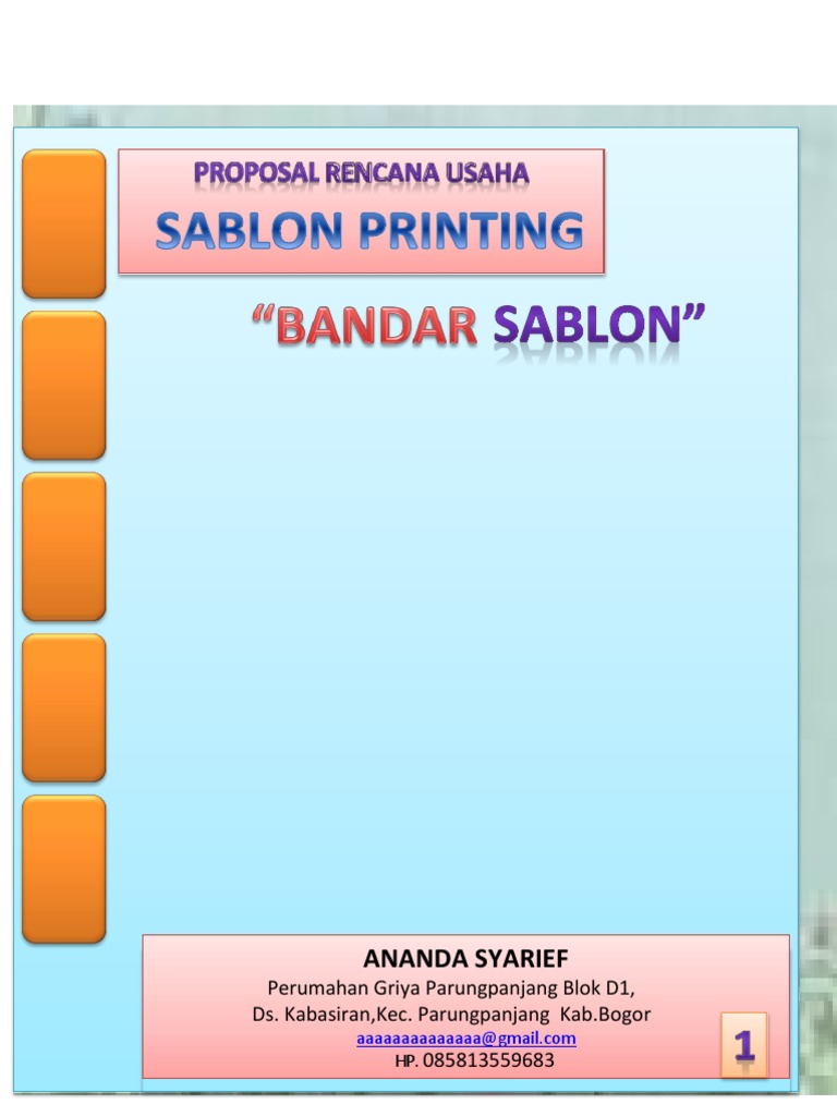 Proposal Usaha Sablon