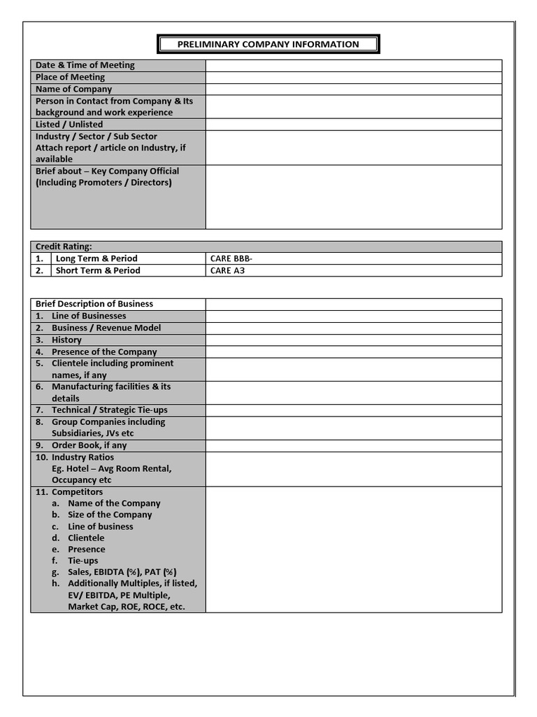 Company Overview and Financial Analysis | PDF | Equity (Finance ...