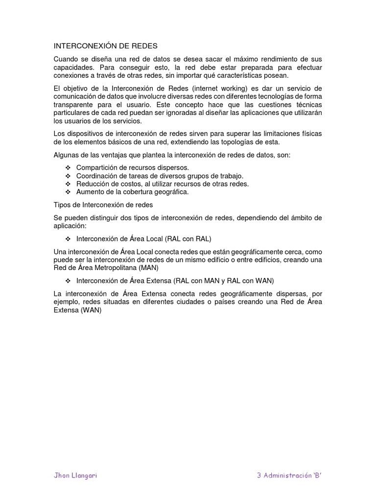 Interconexión de Rede1 | PDF | Modelo osi | Red de área amplia