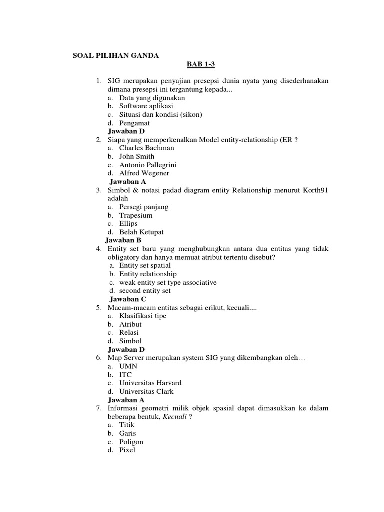 Pdf Soal Jawaban Bab 1 4 Uts Sig