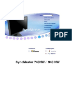 Syncmaster 740Nw / 940 NW: Install Driver Install Programs
