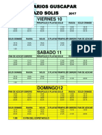 Horarios Especiales de Guscapar para La Fiesta Del Abrazo Del Solís Grande