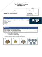 Evaluación Diagnóstica Matemáticas 2 -Solo Ejes 6 Ejercicios Por Eje