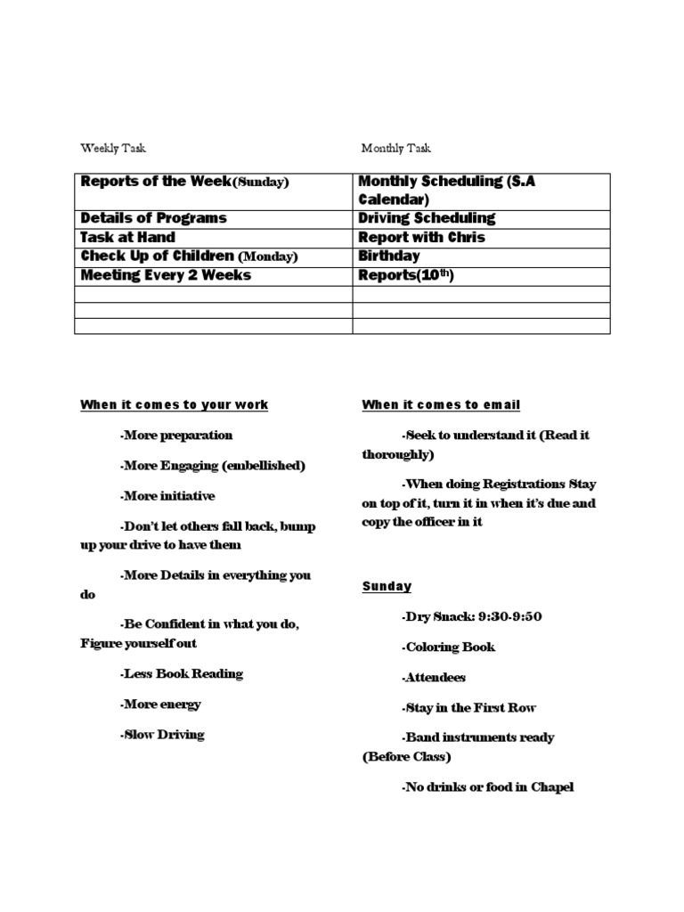 Duties PDF Leisure Sports