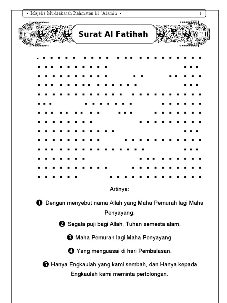 Al Fatihah Ikhlas Falaq Annas Al Asr