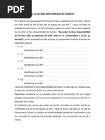Acta de Disponibilidad de Terreno Suarez