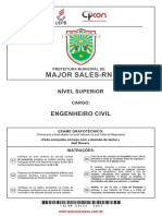 Prova Concurso Engenheiro Civil 2017 UEPB Prefeitura Major Sales