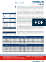 Report On Stock Market Outlook by Mansukh Investment 25thaug, 2010