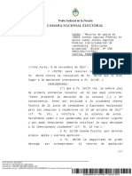 El dictamen de la Cámara Nacional Electoral