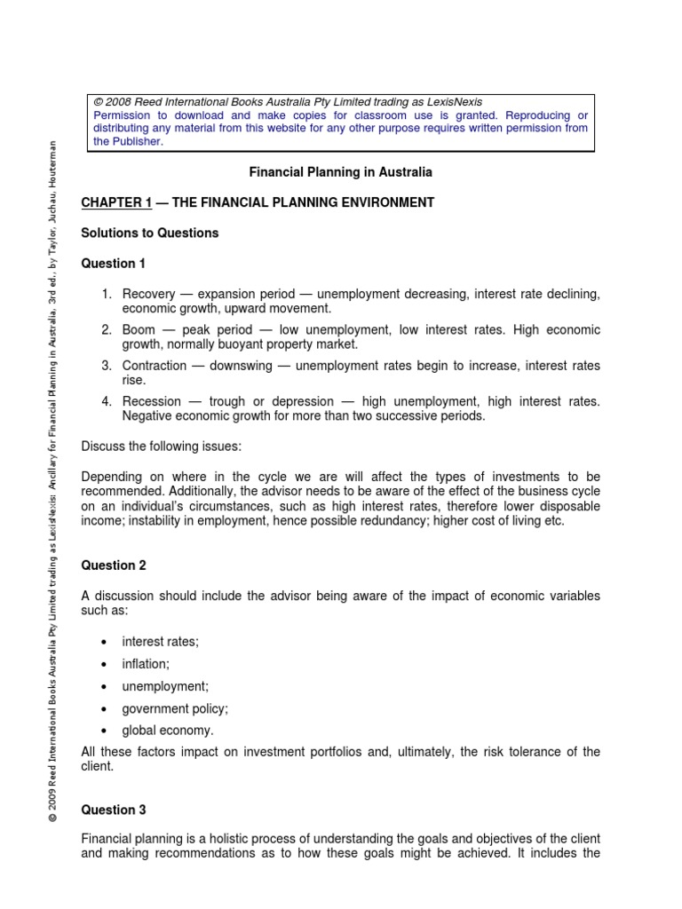 Financial Planning in Australia Chapter 1 - The Financial Planning ...