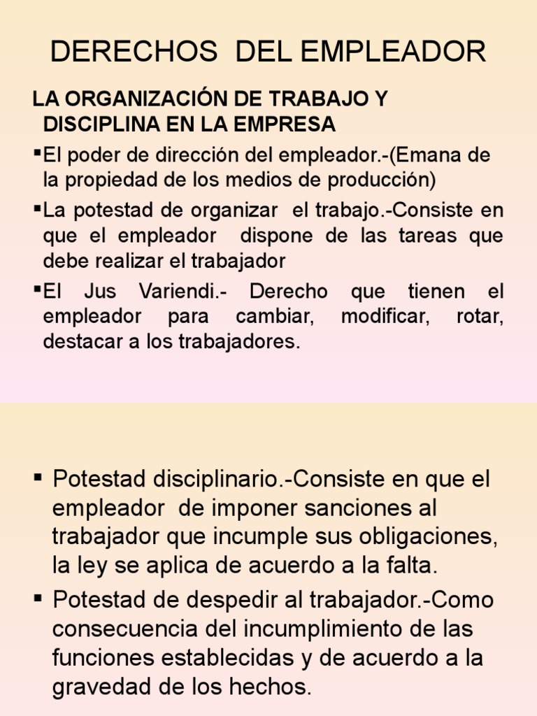 Derecho y Obligaciones Del Empleador | PDF