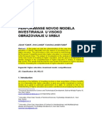 Performanse Novog Modela Investiranja U Visoko Obrazovanje U Srbiji