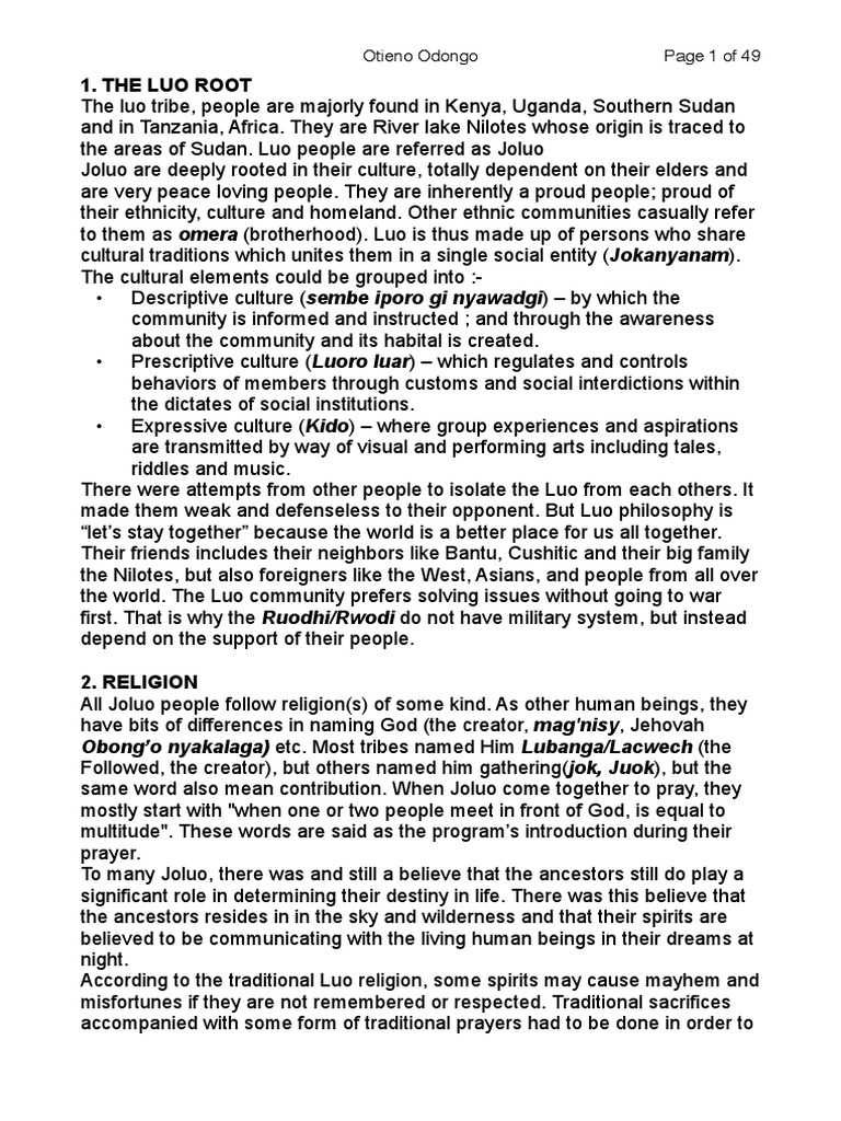 Luo Cultural Practices and Traditions | PDF | Marriage | Foods
