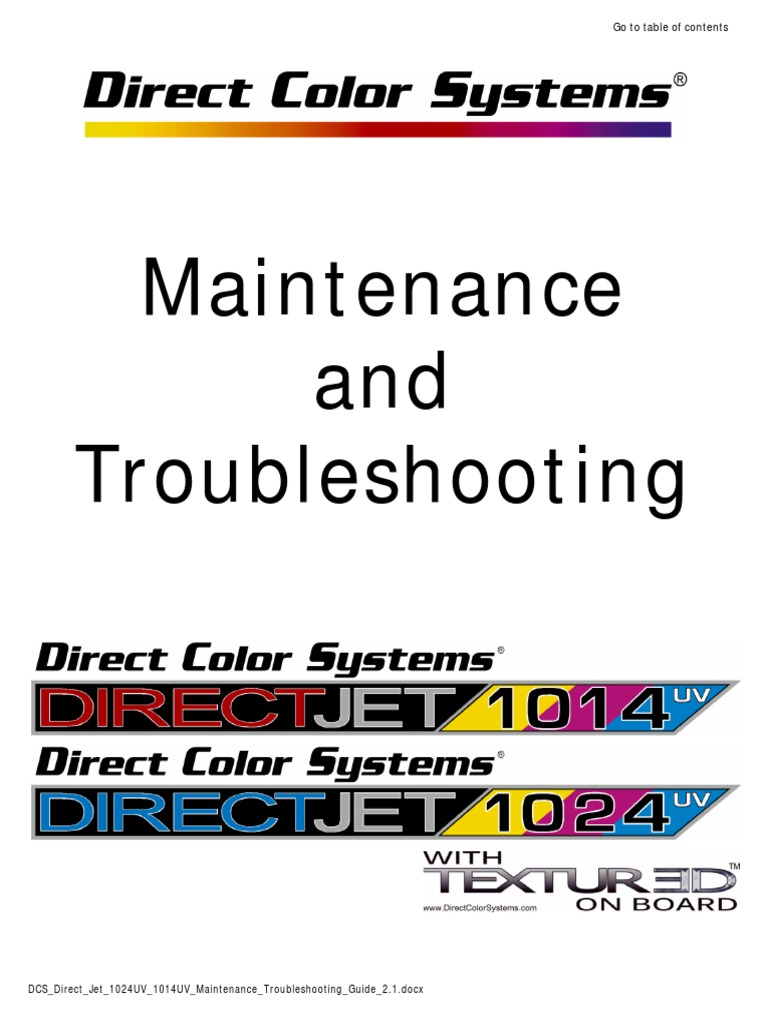 Dcs Direct Jet 1024uv 1014uv Maintenance Troubleshooting Guide 2 1 Printer Computing Syringe