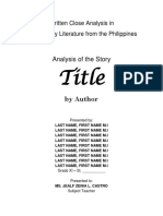 Stem - Written Close Analysis Format