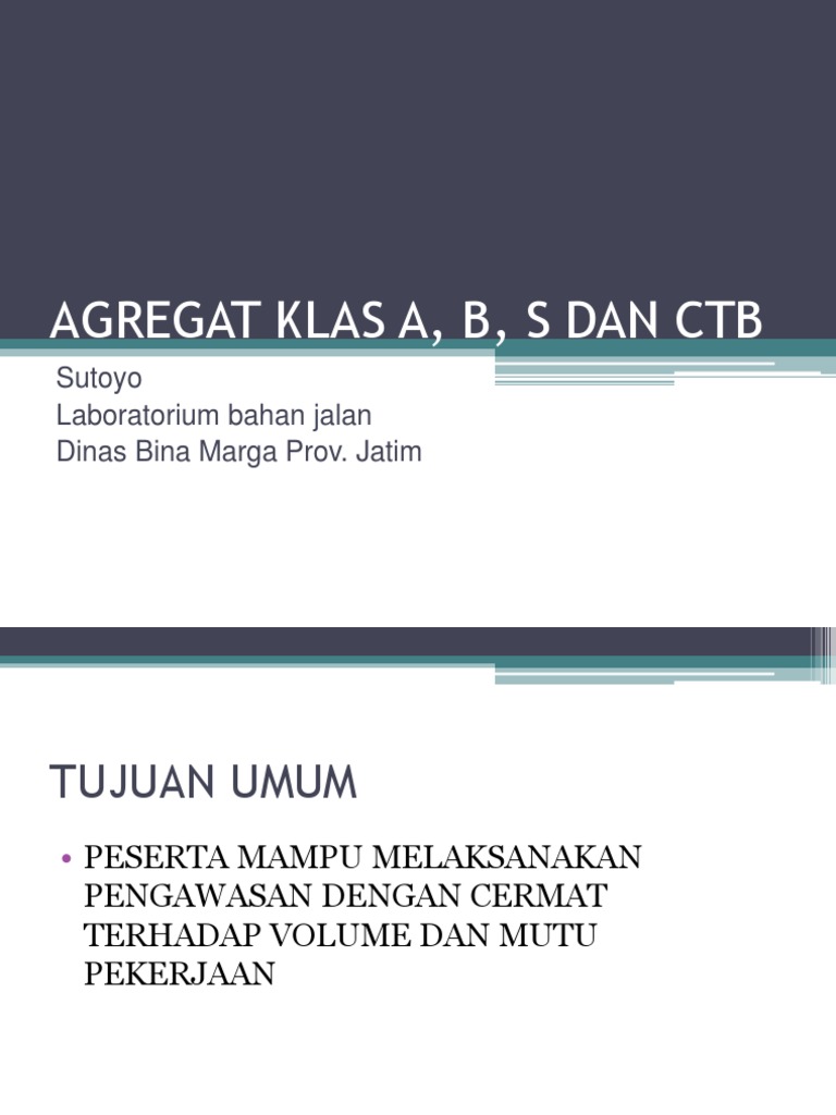 Agregat Klas A, B, S, CTB, CTSB | PDF