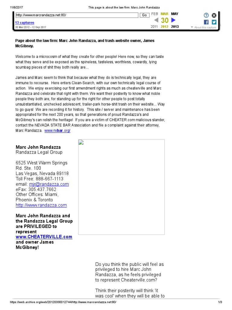 Tags: Marc+randazza, Randazza+law, Firm,: 13 Captures | PDF | Internet