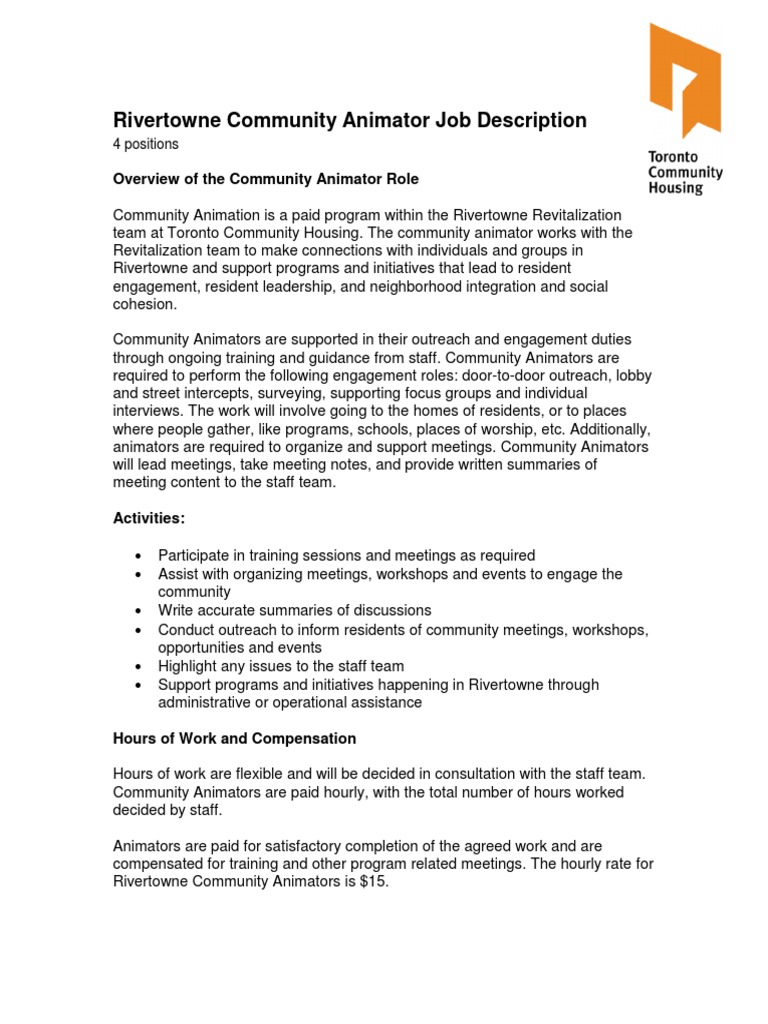 2015 Rivertowne Community Animation Program Description New | PDF ...