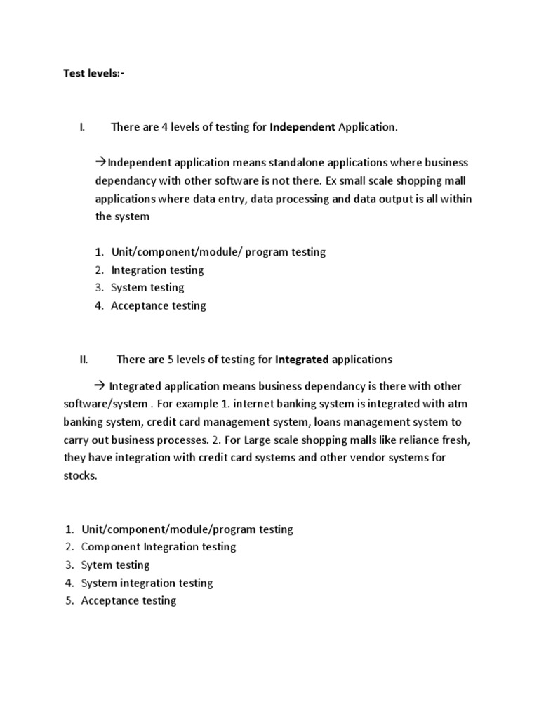 Levels of Testing for Applications | PDF | Business | Computers