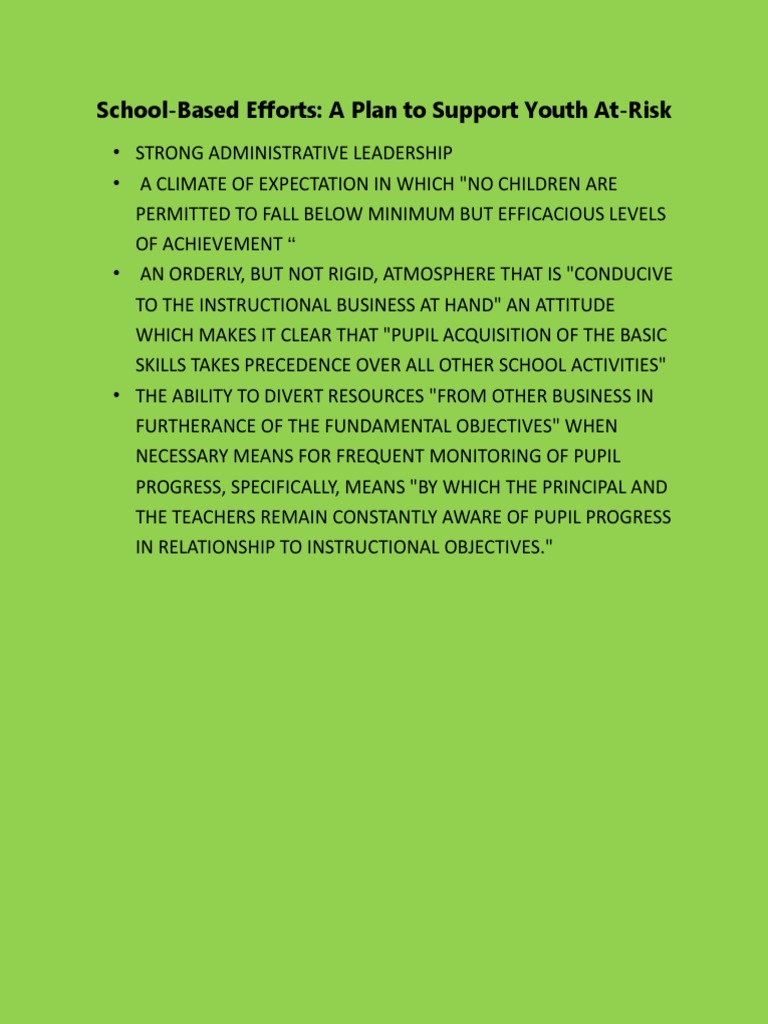 Supporting At-Risk Youth in Schools | PDF