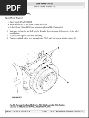 2002 Honda Civic 17 Timing Marks - Honda Civic