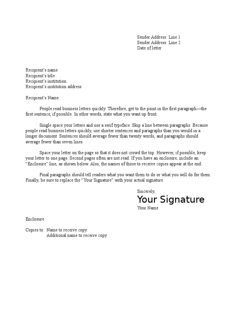Business Letter Format Guidelines | PDF
