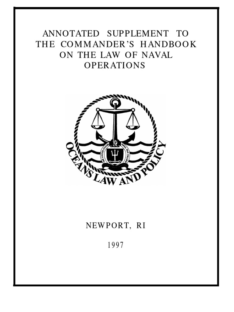 US Navy Commander's Handbook Annotated Supplement 1997 Territorial