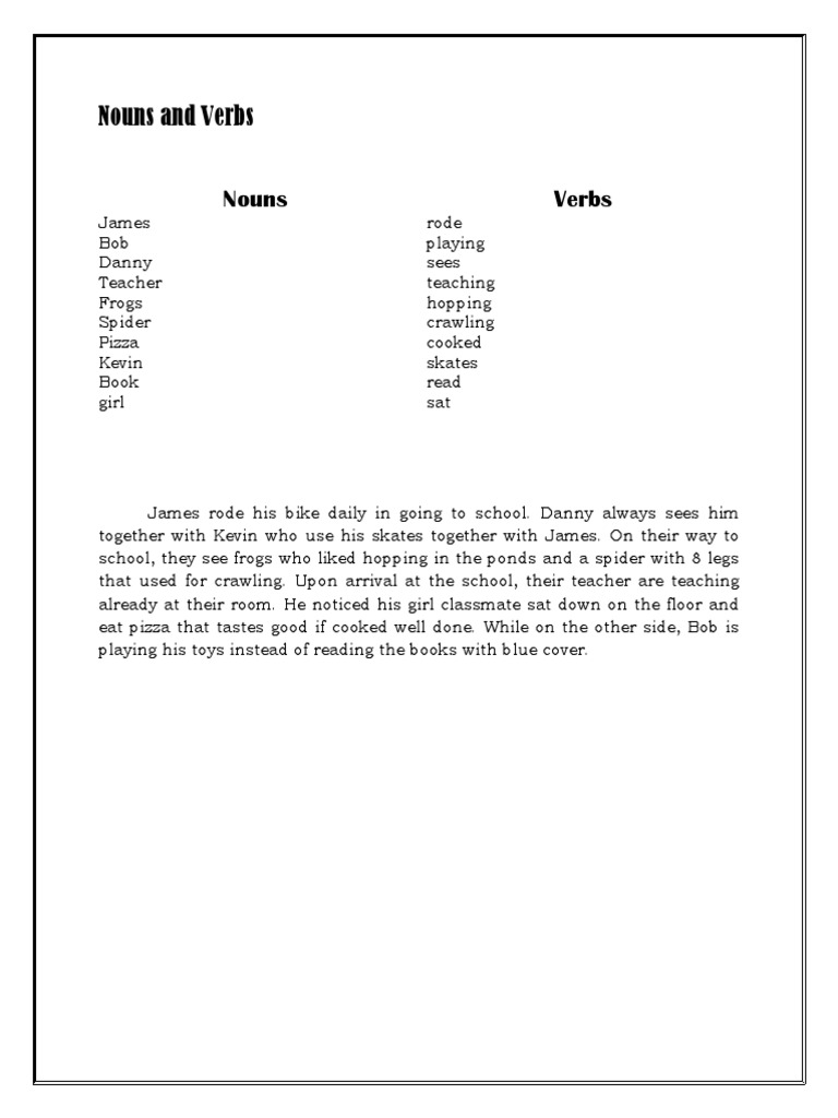 Nouns and Verbs | PDF