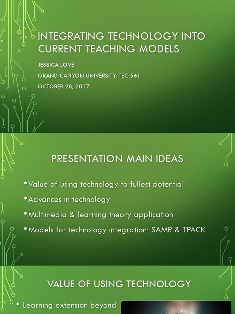 Technology Integration in Teaching Models | PDF | Educational ...