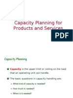 Capacity Planning For Products and Services