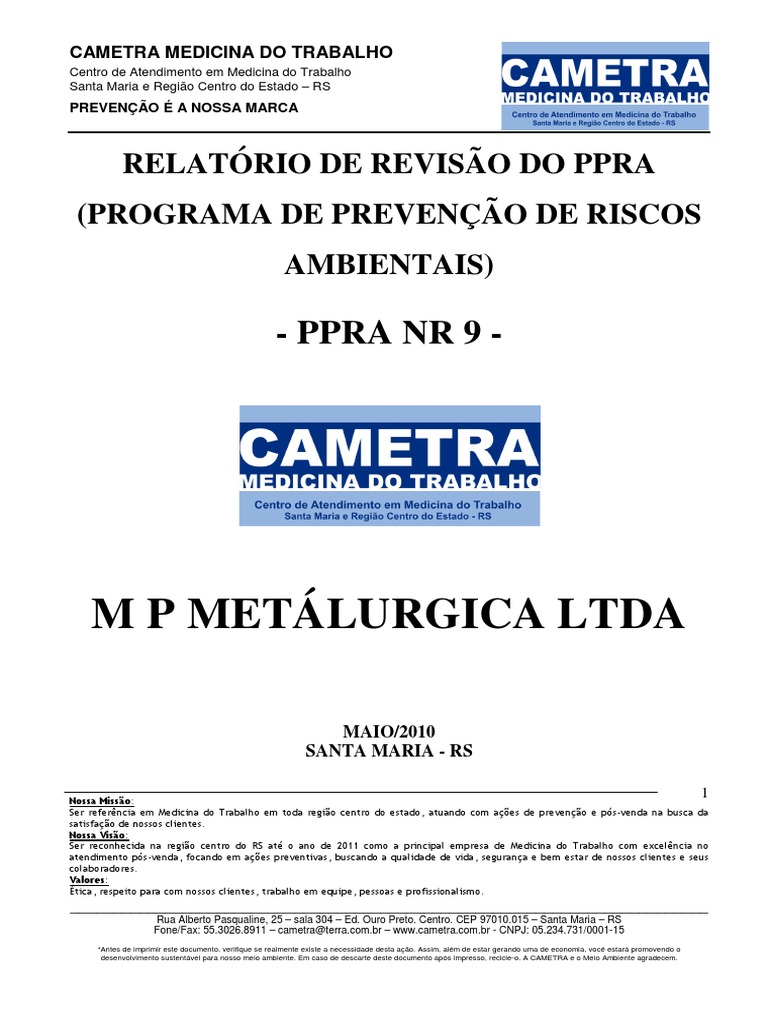 Modelo PPRA PDF | PDF | Qualidade (negócios) | Remédio