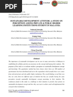Sustainable Development Attitude- A Study on Perception Among Private & Public Higher Learning Institutions Student in Malaysia