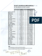 Duty Schedule