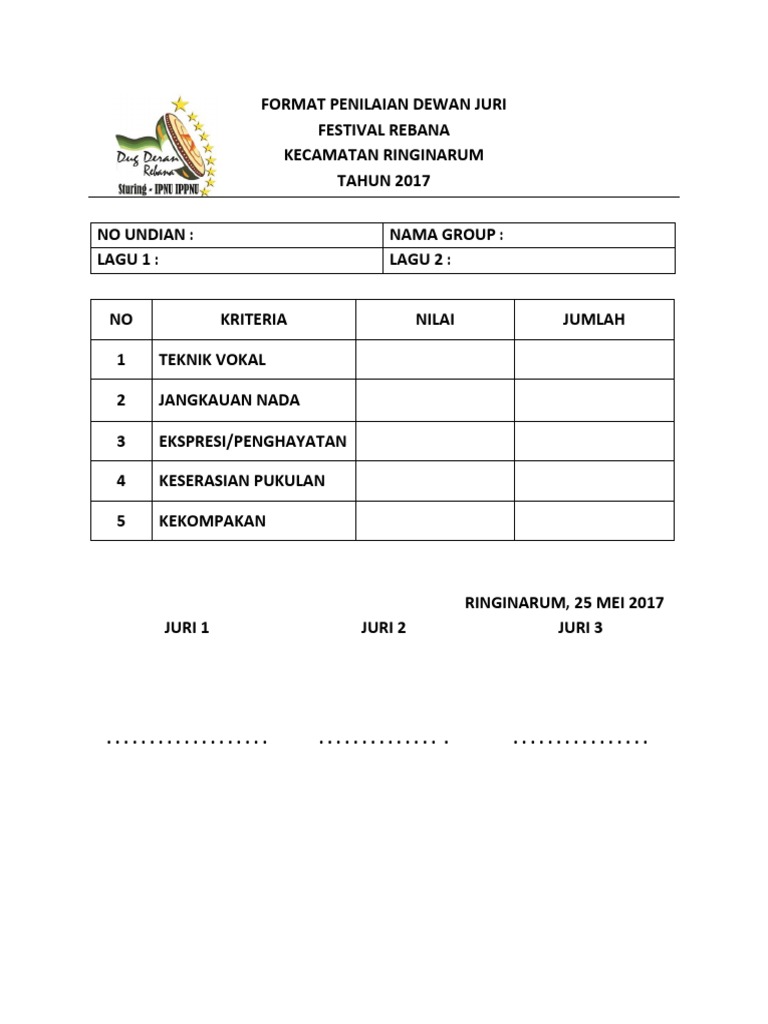 Format Penilaian Dewan Juri | PDF