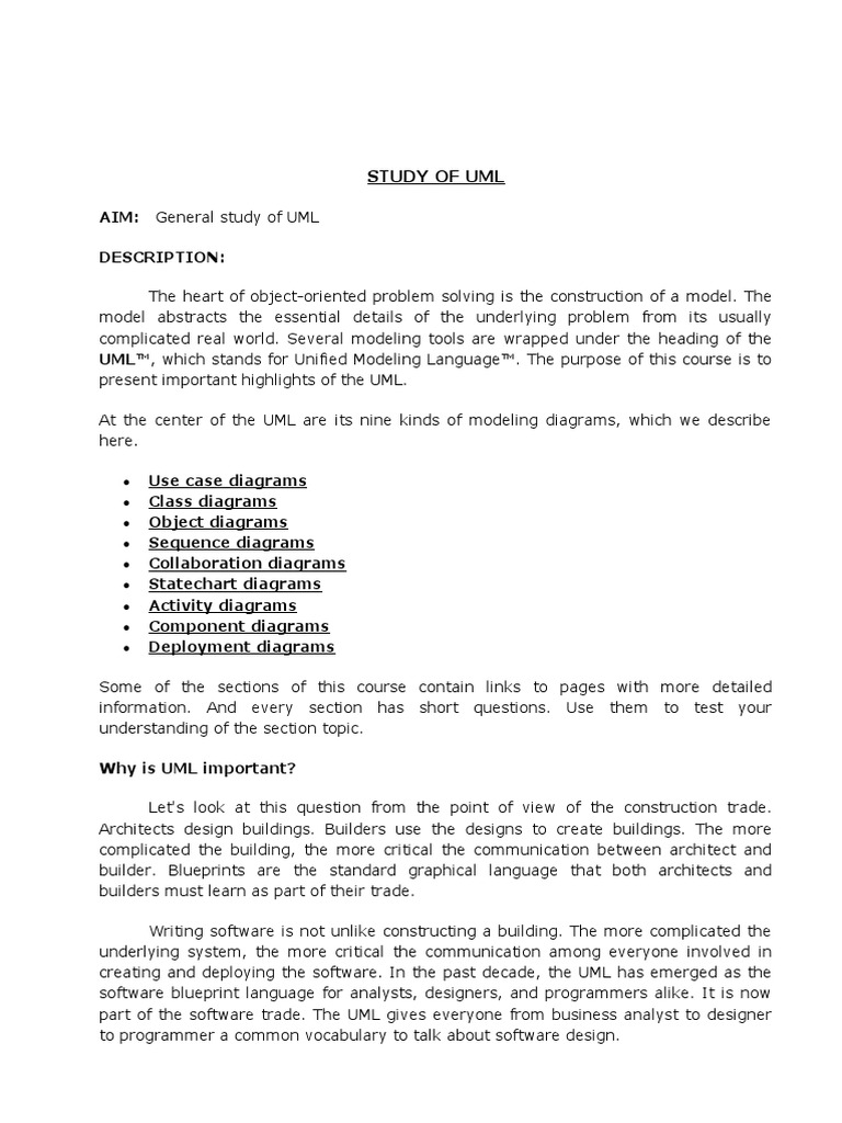 Uml Lab Manual PDF Use Case Unified Modeling Language