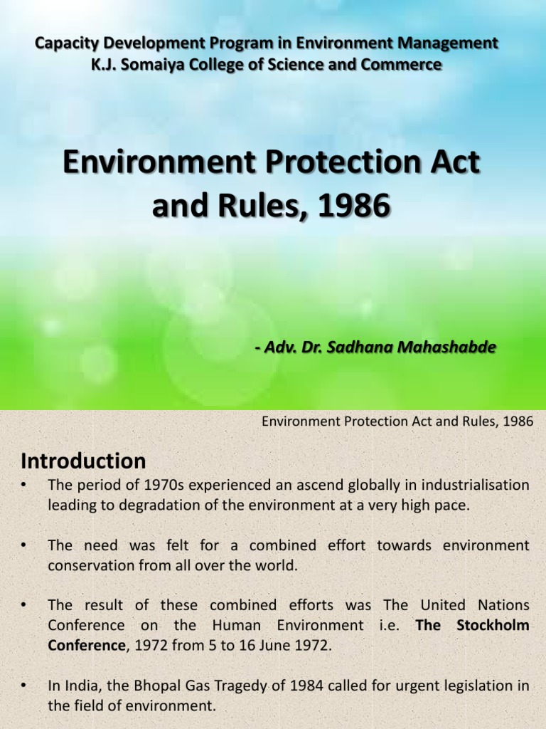 environment protection act assignment