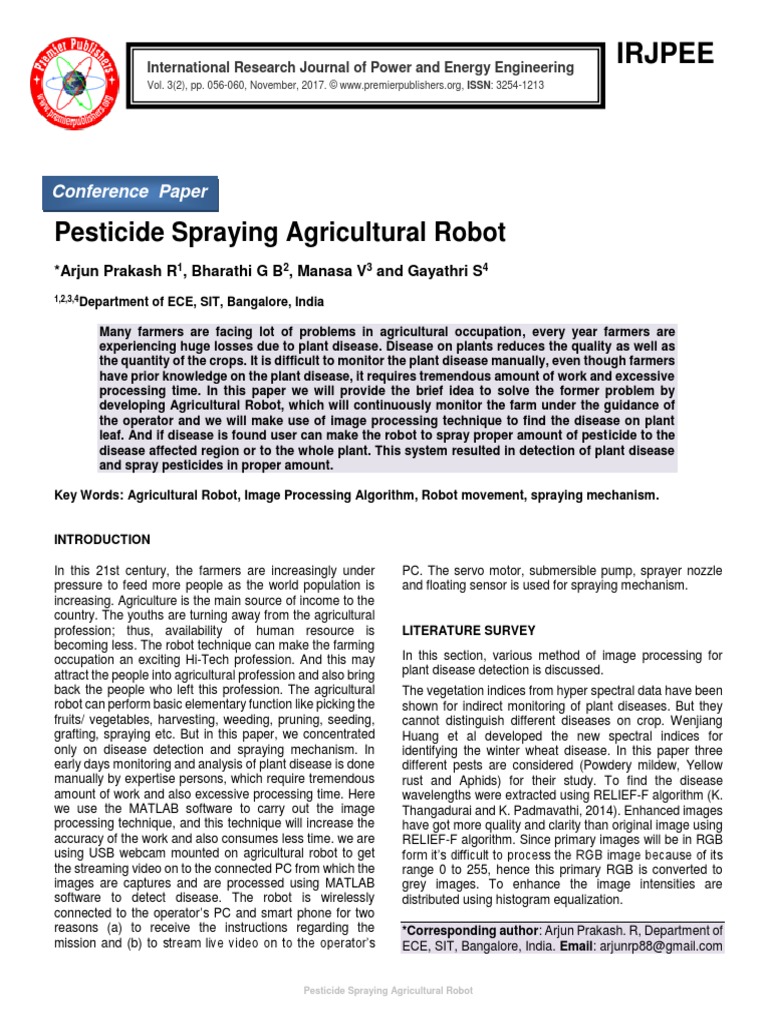 Pesticide Spraying Agricultural Robot | Image Segmentation | Robot