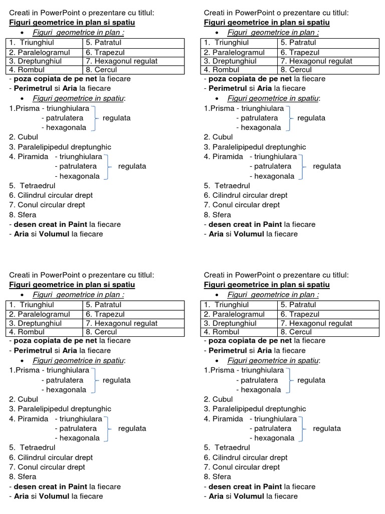 Prezentare Figuri Geometrice | PDF