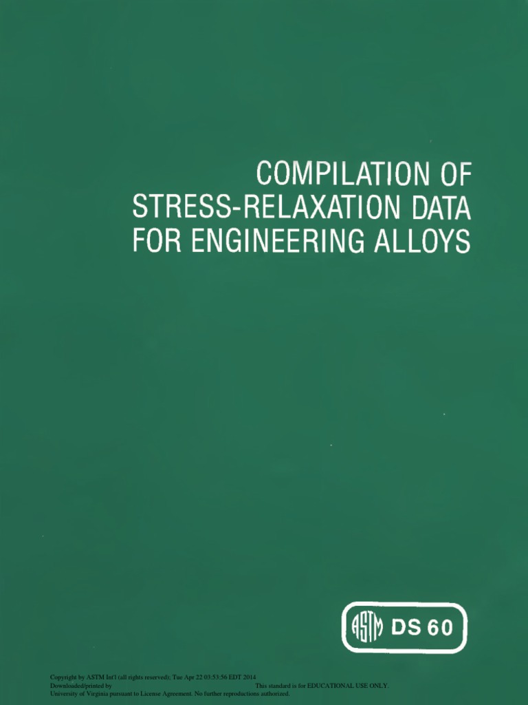 Manjoine M. J., Voorhees H. R.-Compilation of Stress-Relaxation