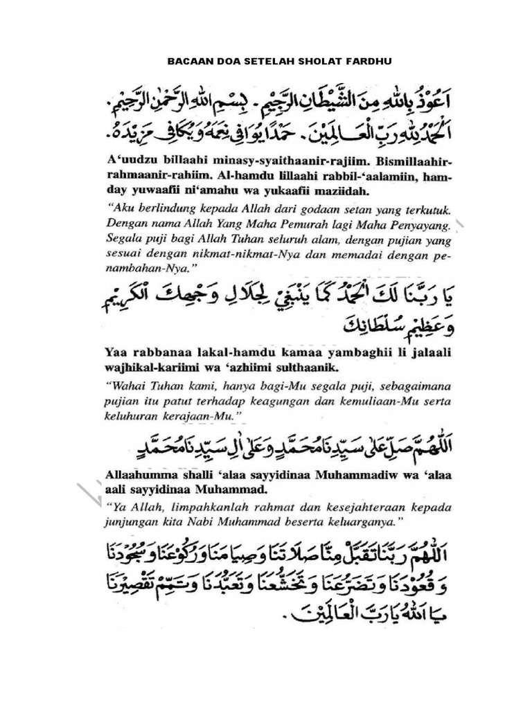 Doa Setelah Sholat Fardhu Dan Artinya Pdf
