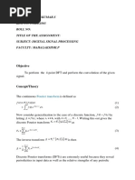 Name: Madhankumar.S REG NO: 15BEE0305 Roll No: Title of The Assignment: Subject: Digital Signal Processing Faculty: Mahalakshmi.P