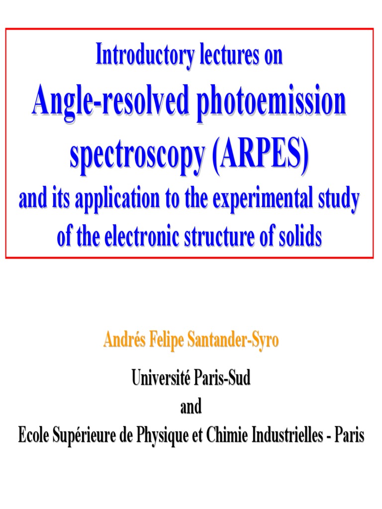 Introductory lectures on arpes santander pdf pdf electronvolt