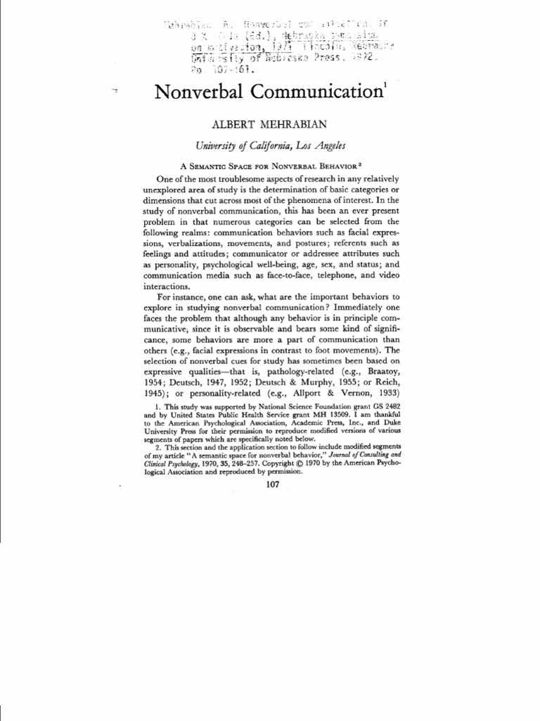 Nonverbal Communication | PDF