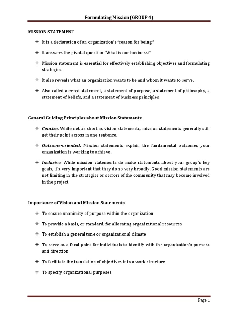 Formulating Mission Statement | PDF | Dell | Strategic Management