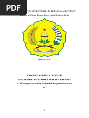 Laporan Kunjungan Industri Rs Hermina Dan B2p2toot